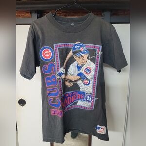 Authentic Vintage Ryan Sandberg Chicago Cubs Tshirt Nutmeg Mills 1990